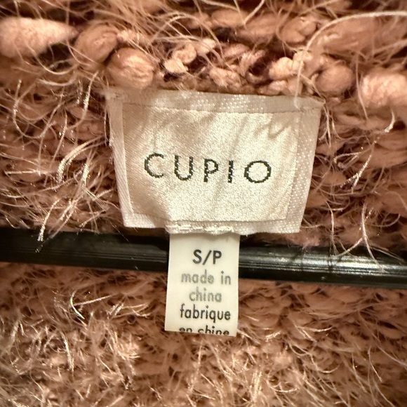 Cupio Duster Cardigan Vest Open Front Fuzzy Nude Tone Size Small - Picture 3 of 3